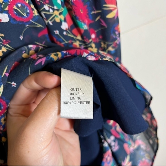 ALTERED Saloni Pia 100% Silk Floral Dress Size US 10 - Picture 10 of 10